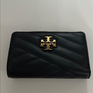 Authentic Tory Burch Black Quilted Leather Wallet
